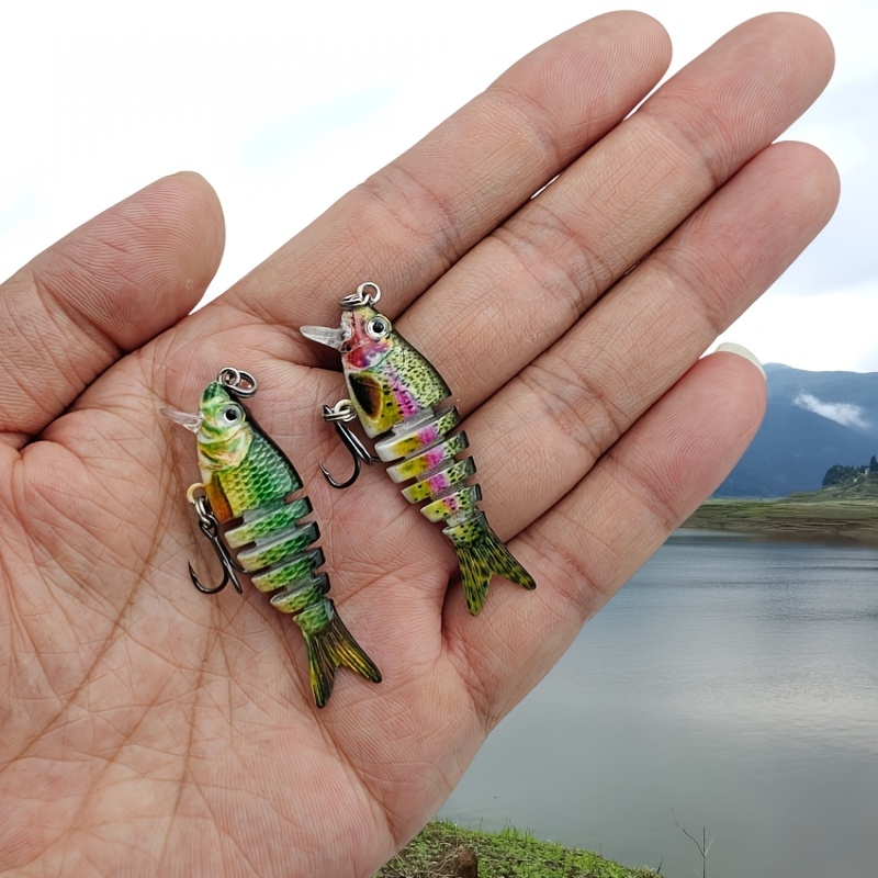 TEMU Mini Multi- Swimbait Lure, Micro Soft Bait, Realistic Painted Micro Lure For Stream Fishing, Fish, , And , Universal Three-barb Hook For