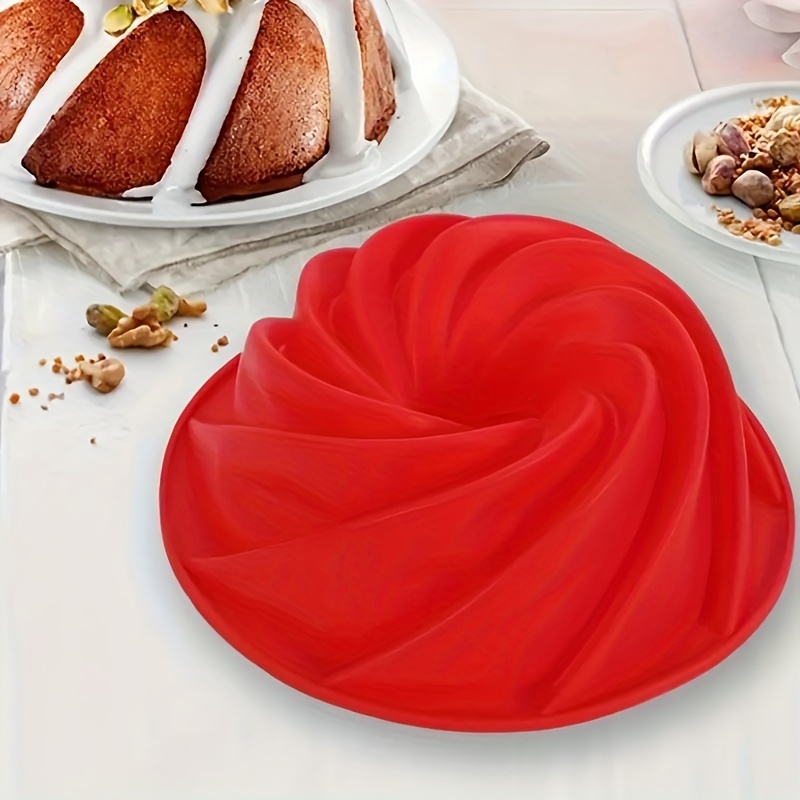 

6.4" Silicone Cake Pan - , Spiral Design For Perfect Jelly & Bread - Ideal For Birthday Parties & Holidays, Best For Christmas, Thanksgiving