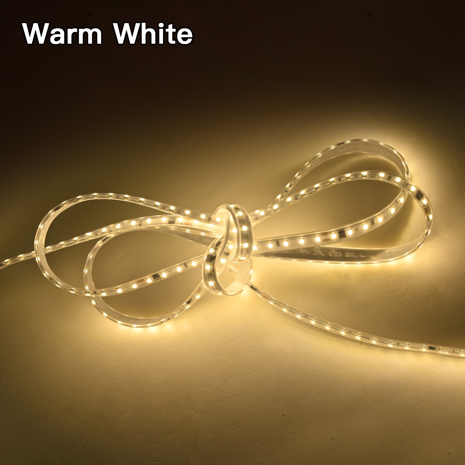 Ac 220v 230v Led Strip Lights, 120leds/m 7w/meter Led Ribbon Adhesive, Lamp Led Tape, White Or Warm White For Kitchen, Decoration, Indoor Lighting With Eu Power Plug And Switch