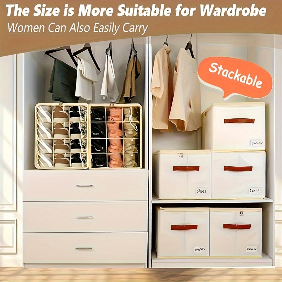 1pz scatola organizzatrice per scarpe pieghevole con     – soluzione compatta per scarpe, materiale sintetico beige, lavaggio a   o pulizia  , design   per armadio o guardaroba, organizzatore per scarpe impilabile | soluzione per conservazione scarpe |    , organizzatore per scarpe