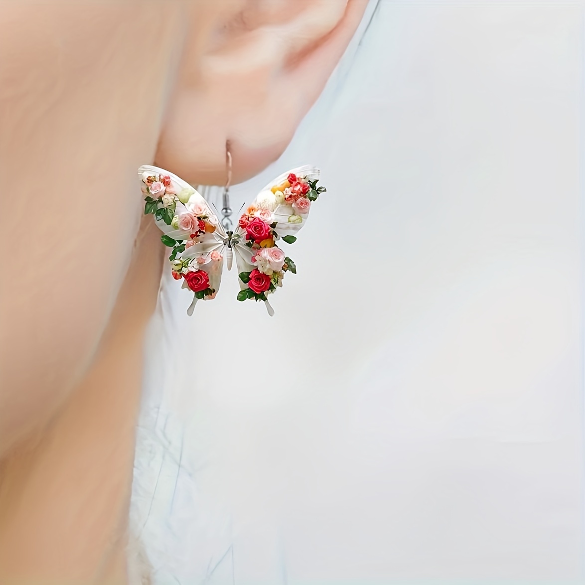 

1 Pair Acrylic Earrings - 2d , Iron Post, Lightweight Dangle Style For Women | & Parties | Fashion Accessory For All