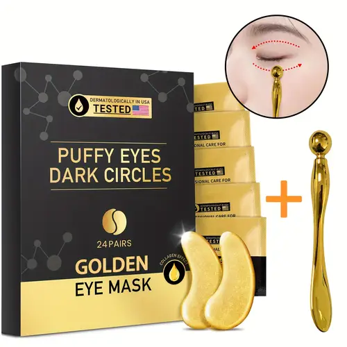 24 patches and massage stick and eye mask puffiness eye patch dark circles and puffiness eye mask for wedding party gifts