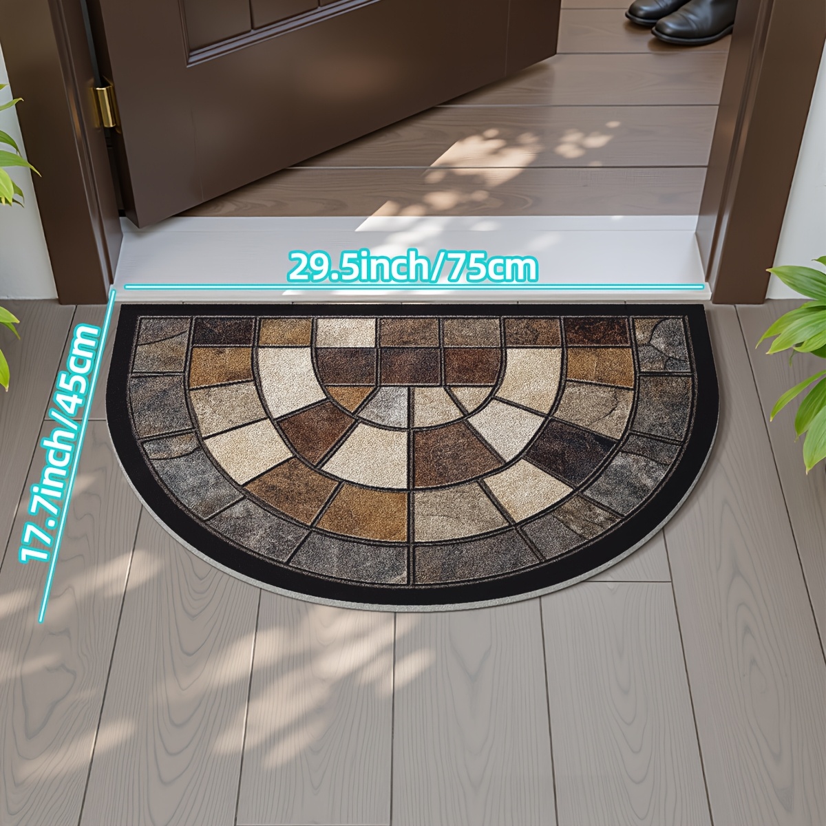 TEMU [ Goods] Doormat Floor Mat Retro Imitation Stone Entrance Mat Wear-resistant And Scuff-resistant Doormat For Home Entrance Non-slip Scuff Pad