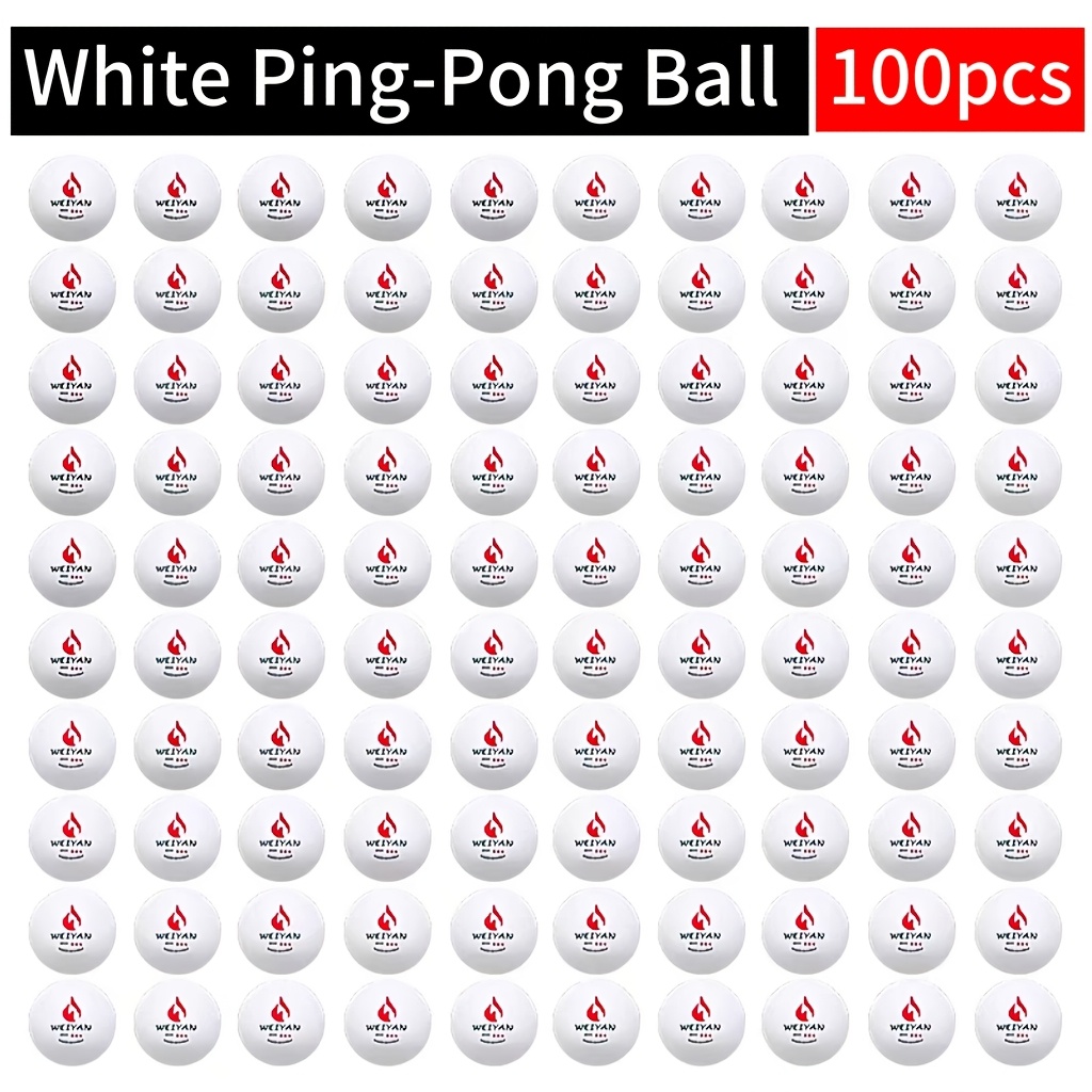 TEMU 100 pelotas de tenis de mesa. Pelotas de tenis de mesa de material ABS , más de 40 estándar, elasticidad, duraderas