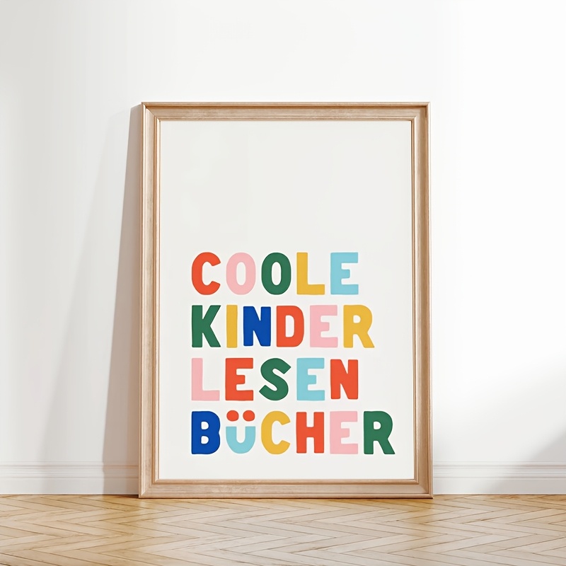 E-shop 2D Flat, 2D Flat, ., , Cooles Lesebuch-Druck: Deutschsprachiges Lese-Poster, Interessante Leinwand-Wanddekoration für Schlafzimmer, Küchen,