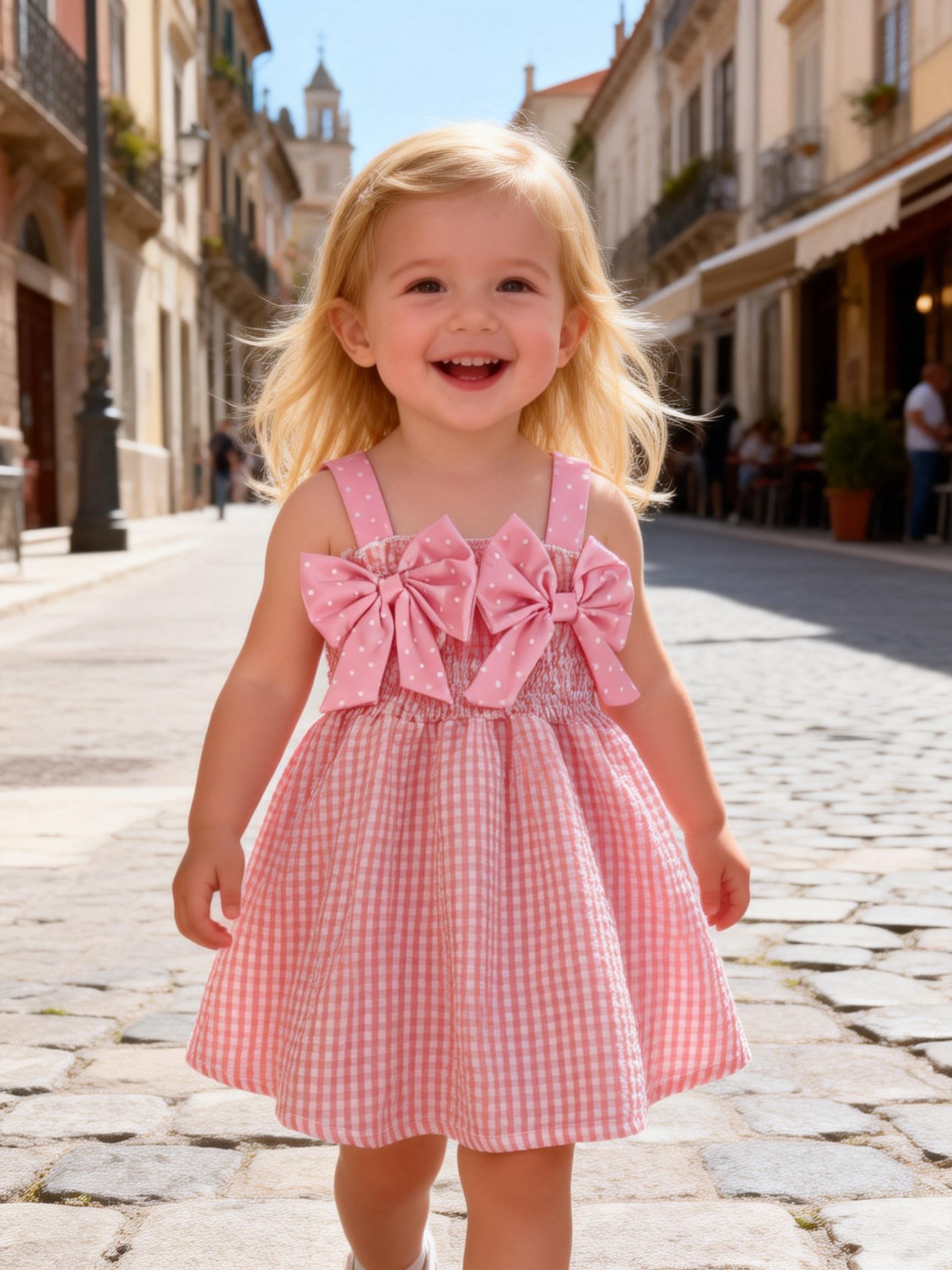 white christmas dresses Sale GSD0241 Strawberry Cute Pink Plaid Girl's Dress 3-6M main image 1