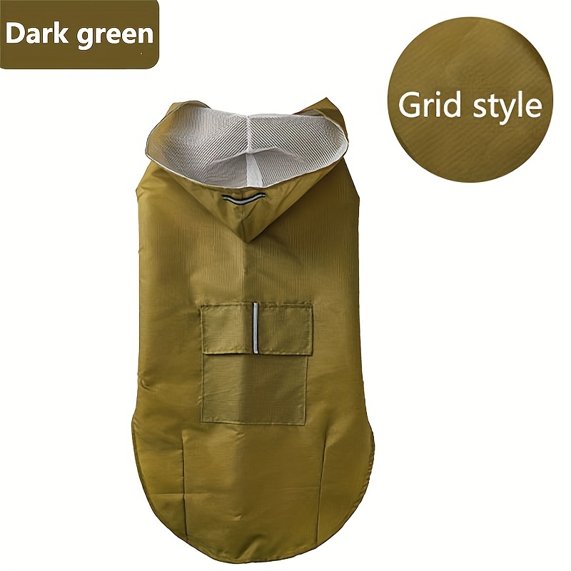 TEMU 2024 Colorful New Large And Medium Dog Warm Raincoat, Pet Waterproof Night Light Reflective Strip Outdoor Dog Raincoat