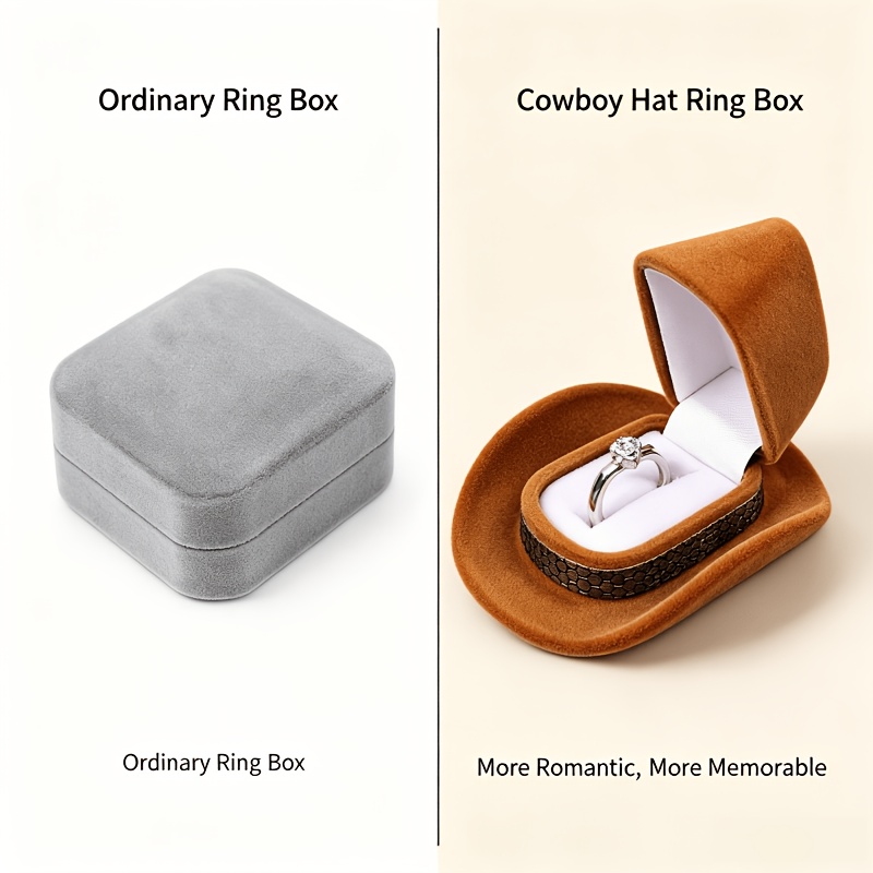 Denim Hat Ring Box, Creative Proposal Ring Box