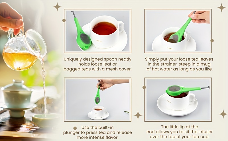   tea infuser for loose leaf tea no drip design   afternoon tea and kitchen   grade   1pc details 4