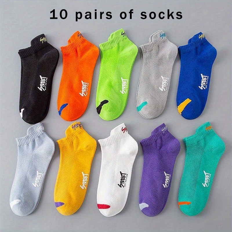 TEMU 10 Pairs Breathable Mesh Ankle Socks - Low Cut, Heel Lift, Comfortable Athletic Socks For Men, Soft Polyester Blend, With "fit" Logo, Sports &