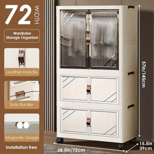extra large multi layer wardrobes and storage cabinets with wheels and magnetic doors foldable storage cabinets multifunctional furniture suitable for bathrooms kitchens cupboards and bedrooms storage cabinet