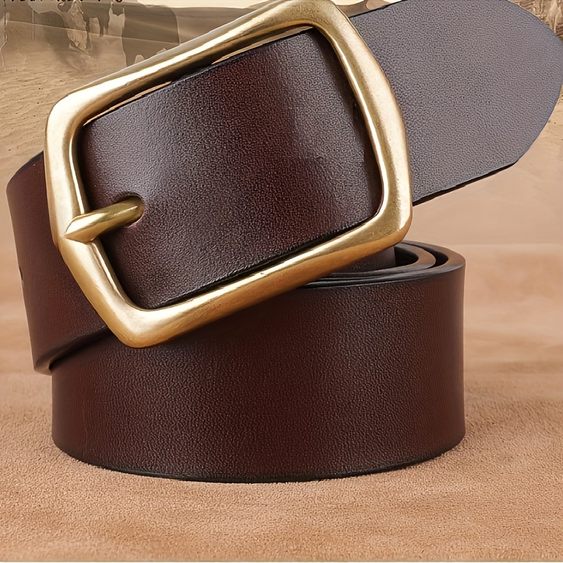 

Men's Genuine Leather Belt With Alloy Buckle - Elegant, Versatile For Business Or Casual Wear Belt Buckles For Men Belts For Men