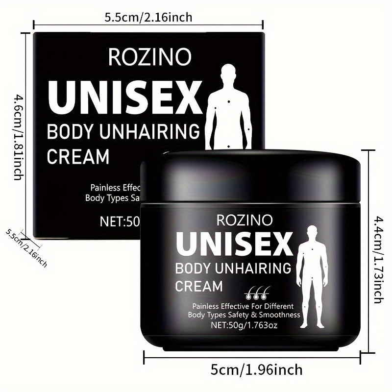 50g Black Hair Removal Cream for Men & Women, Gentle & Moisturizing