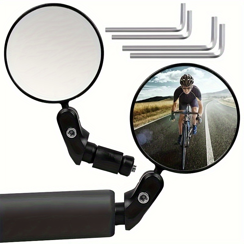 

1pc/2pcs 360° Rotatable Portable Bicycle Rearview Mirror, Mountain Road Handlebar Reflective Mirror, Wide Angle View Rear Mirror, Universal Cycling Equipment