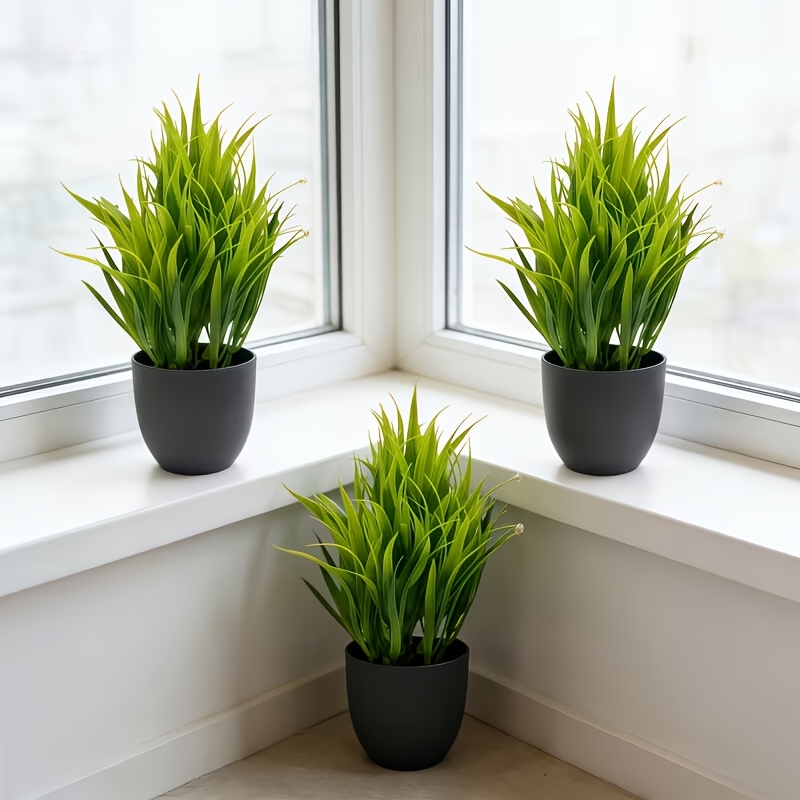 2pcs of Lifelike Artificial Green Potted Plants, Durable, Maintenance-free, and UV-resistant. These Artificial Greenery Pieces Are Suitable for Indoor/outdoor Decor, Perfect for Homes and Offices, Farmhouses and Gardens, and as Four-season Decorative