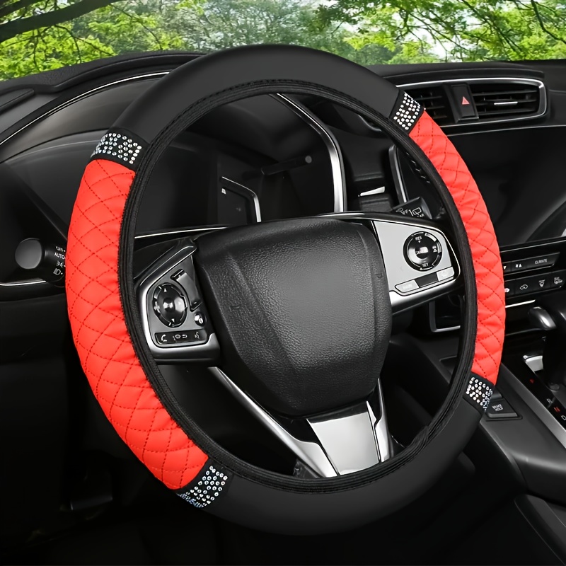 TEMU Coprivolante in materiale ricamato PU con diamantato, per la maggior parte dei modelli, uso tutto l', senza anello interno, accessori interni