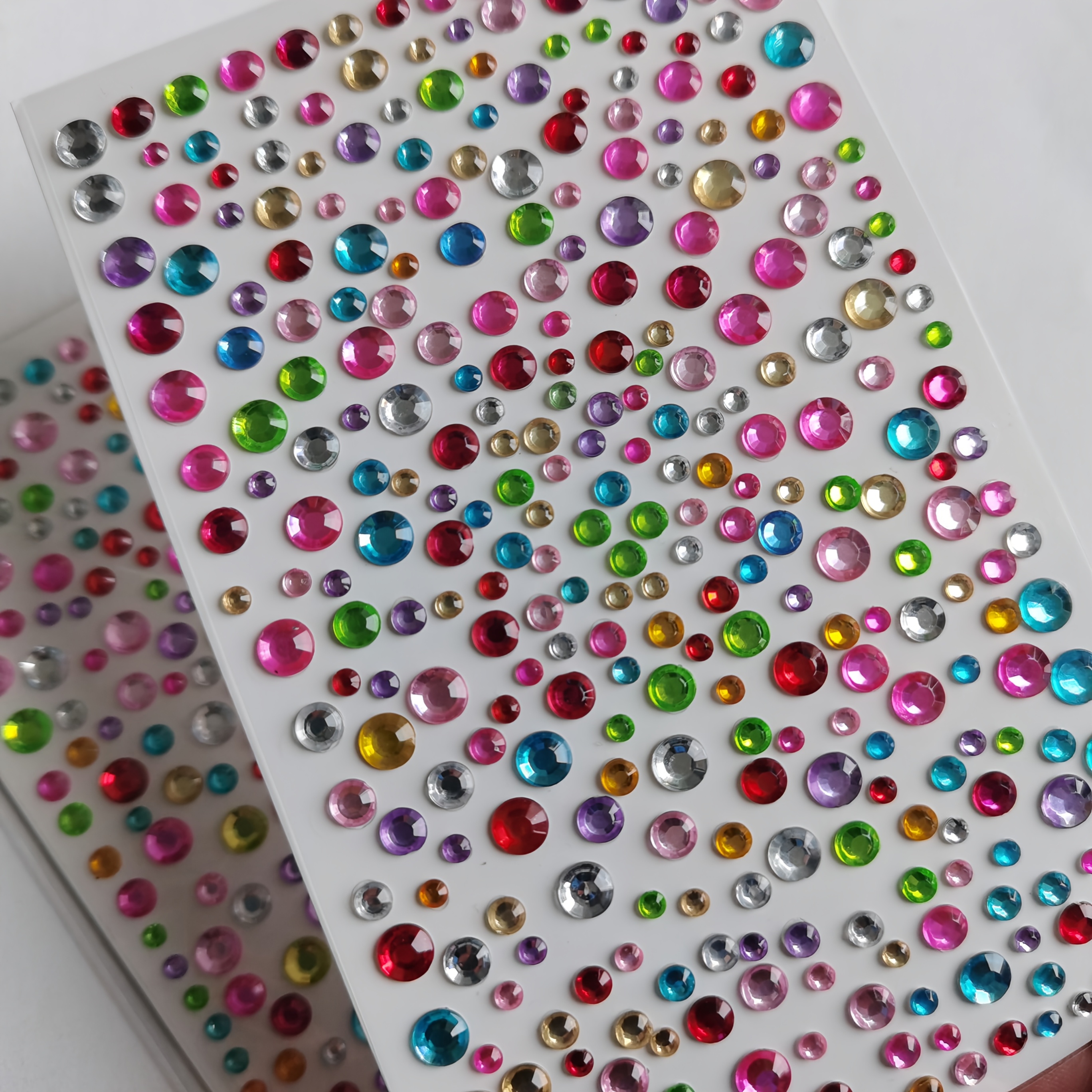 TEMU 325pz/foglio Adesivi 3D Policromi per con Strass, 3/4/5/6mm Multi-Misura, Decorazioni Faciali Colorate per Festival Musicali, Maschere, Capelli,