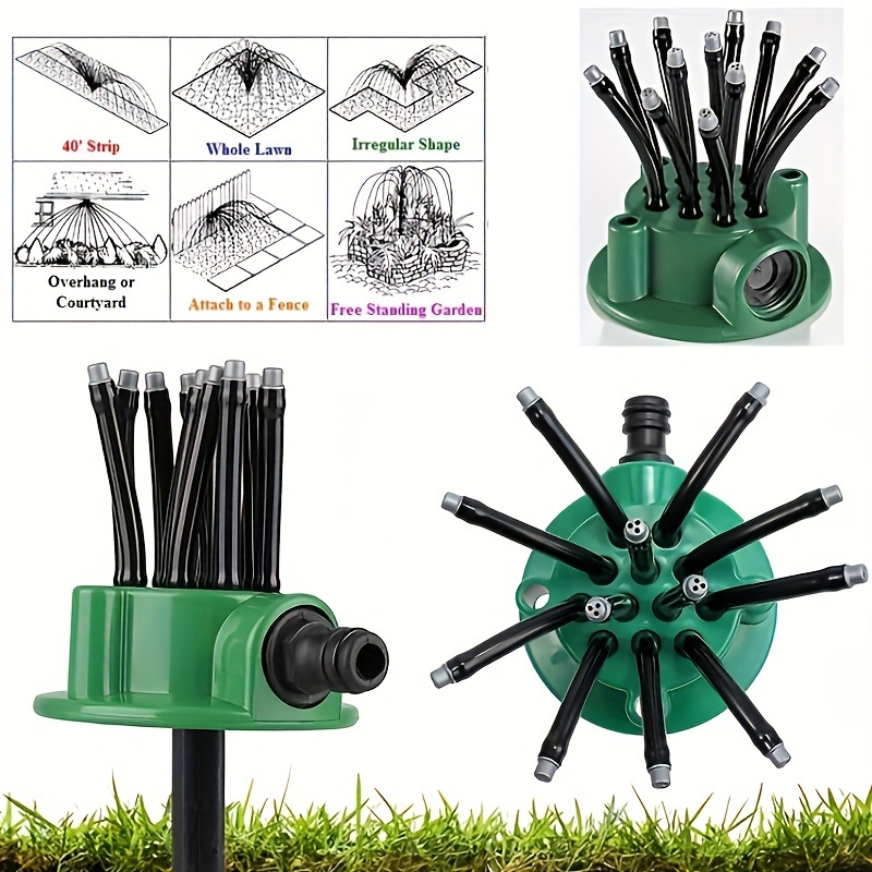 garden degree automatic multi head watering sprinkler gardening garden irrigation tool flower sprinkler head garden supplies convenient details 2