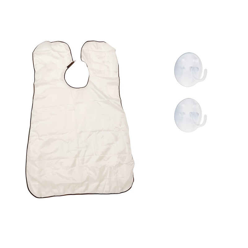 TEMU 1 bavoir à barbe pour homme (105 cm/41,34 pouces) et 2 crochets, attrape-barbe spécial pour homme en matériau antiadhésif, convient pour le