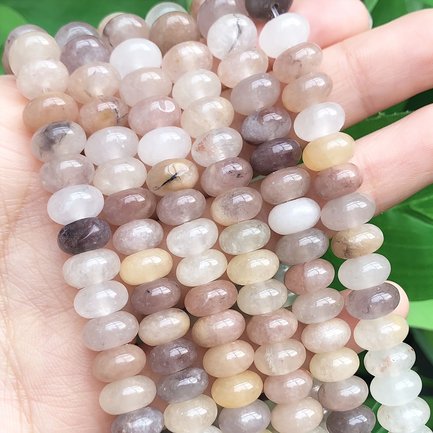 natural pink aventurine stone beads rondelle abacus shape Temu