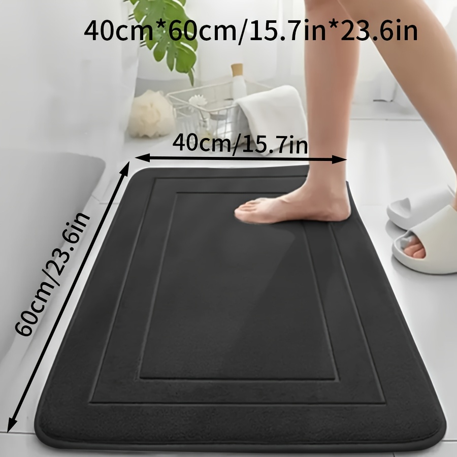 TEMU 1pc Simple Absorbent Thickened Bath Mat, Essential For Home Use, Comfortable And Washable, Machine Washable, Thickened Non-slip, Fade-resistant