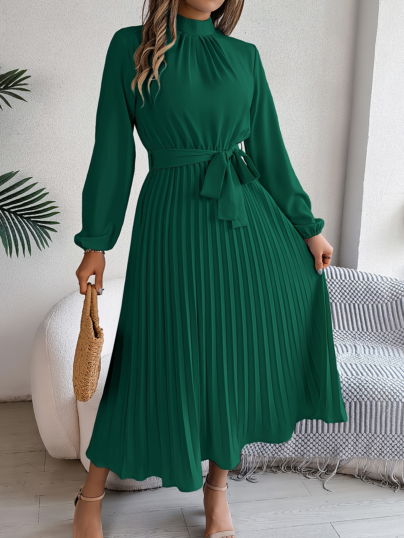 green emerald velvet dress Emerald Green Girls Silk Formal Smocked Dress main image 1