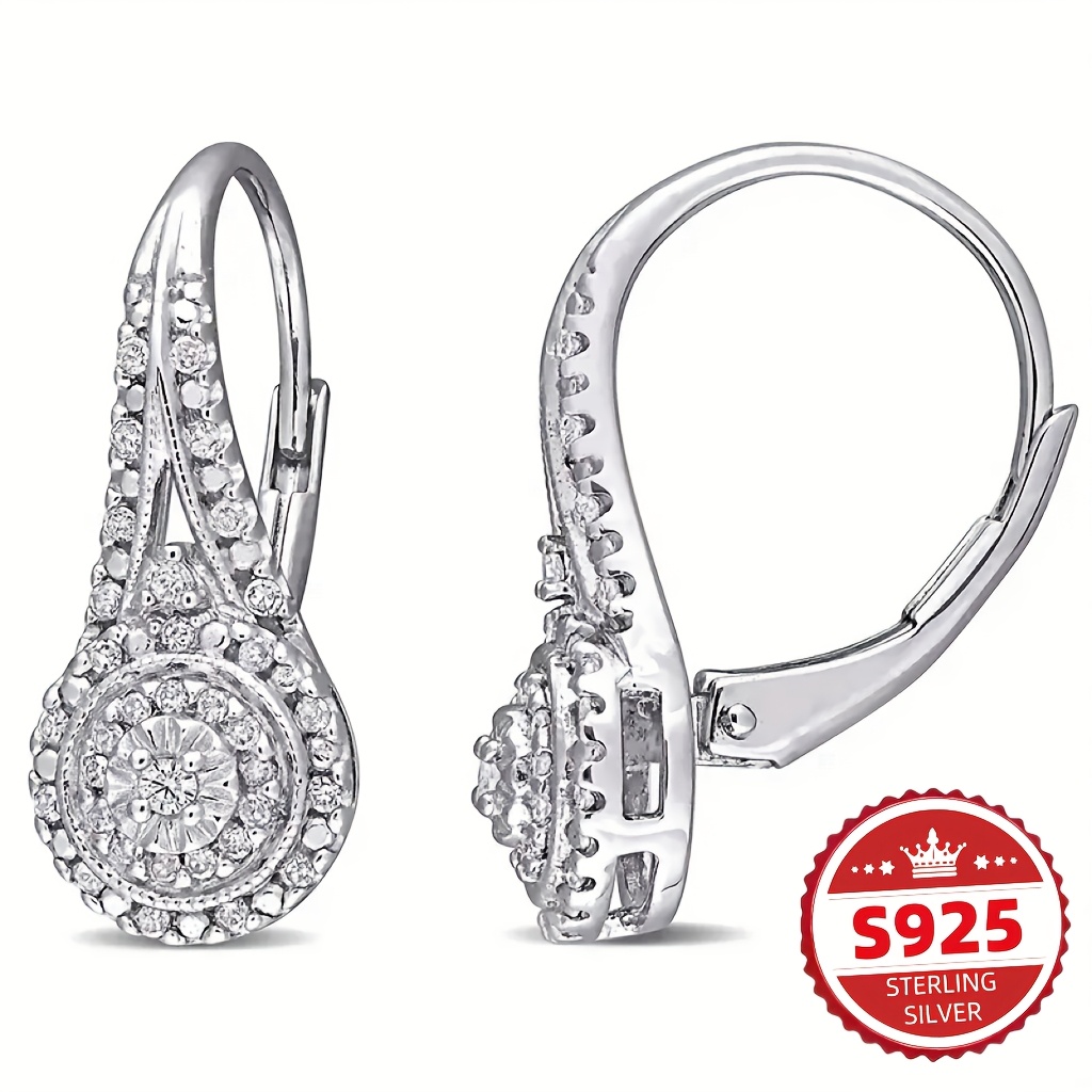 TEMU S925 Silver Earrings With Synthetic Zirconia, Featuring A Sexy , Perfect As A Fashionable And Exquisite Gift For Women, Ideal For Christmas Or Any Occasion