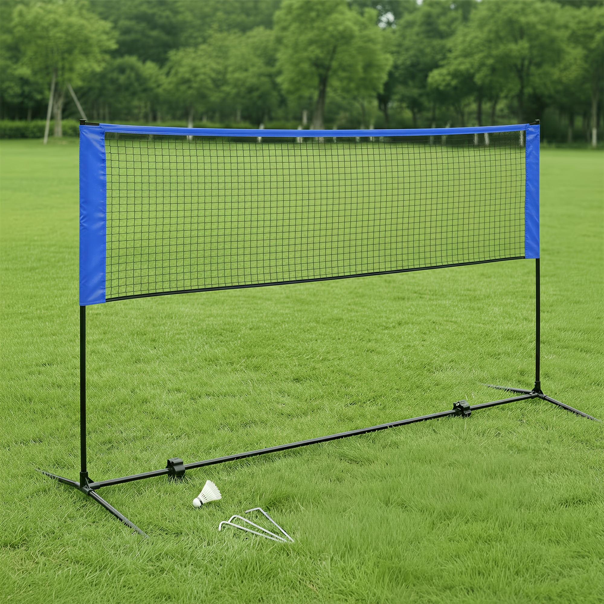 Image of Badminton Net, Height Adjustable Volleyball Net, Portable Set For Tennis, Steel Poles, 400 X 103cm