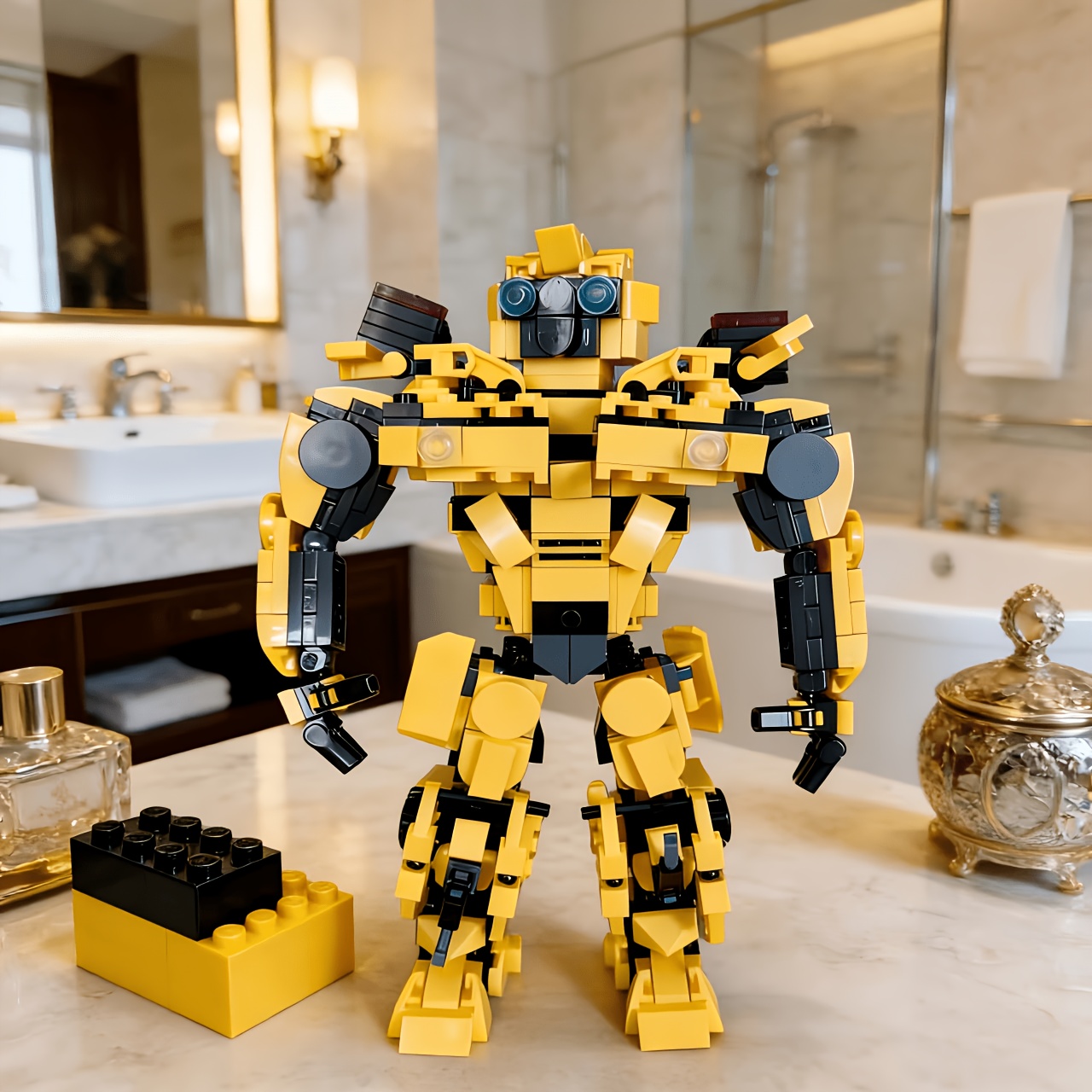 2-in-1 Robot Vehicle Building Block: Premium Abs Material, Educational Collectible And Festive Gift