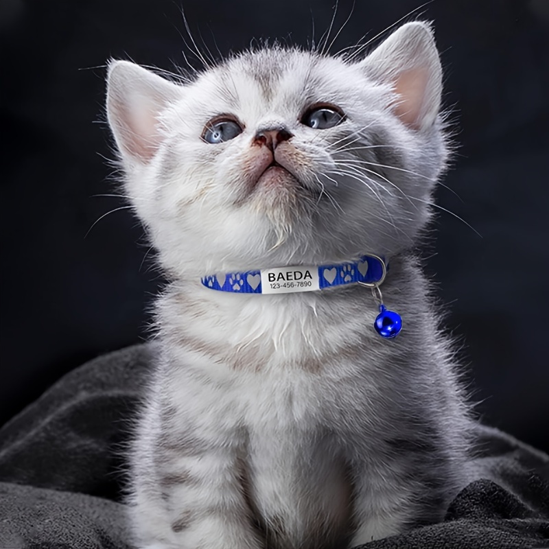 Custom Heart Palm Print Reflective Pet Collar with Safety Buckle