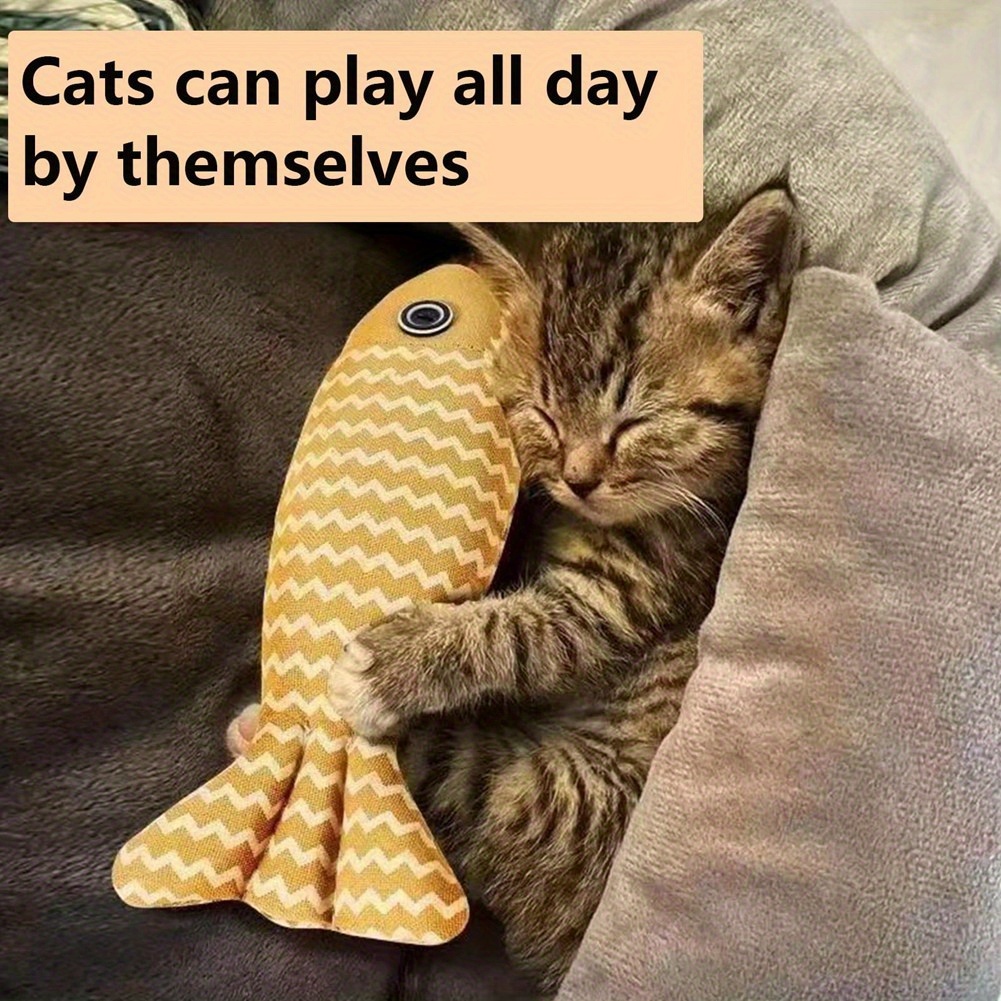 3pcs cat toys fish crinkle sound pet herb toys   interactive kitten exercise   toys for indoor cats for all breeds   stimulation feline enrichment fishshaped toys crinkle texture durable linen handcrafted details pet herbinfused Product details 2