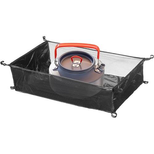 portable camping table organizer bag under table storage net pouch with adjustable straps durable plastic frame for outdoor picnics travel and camping use picnic additions