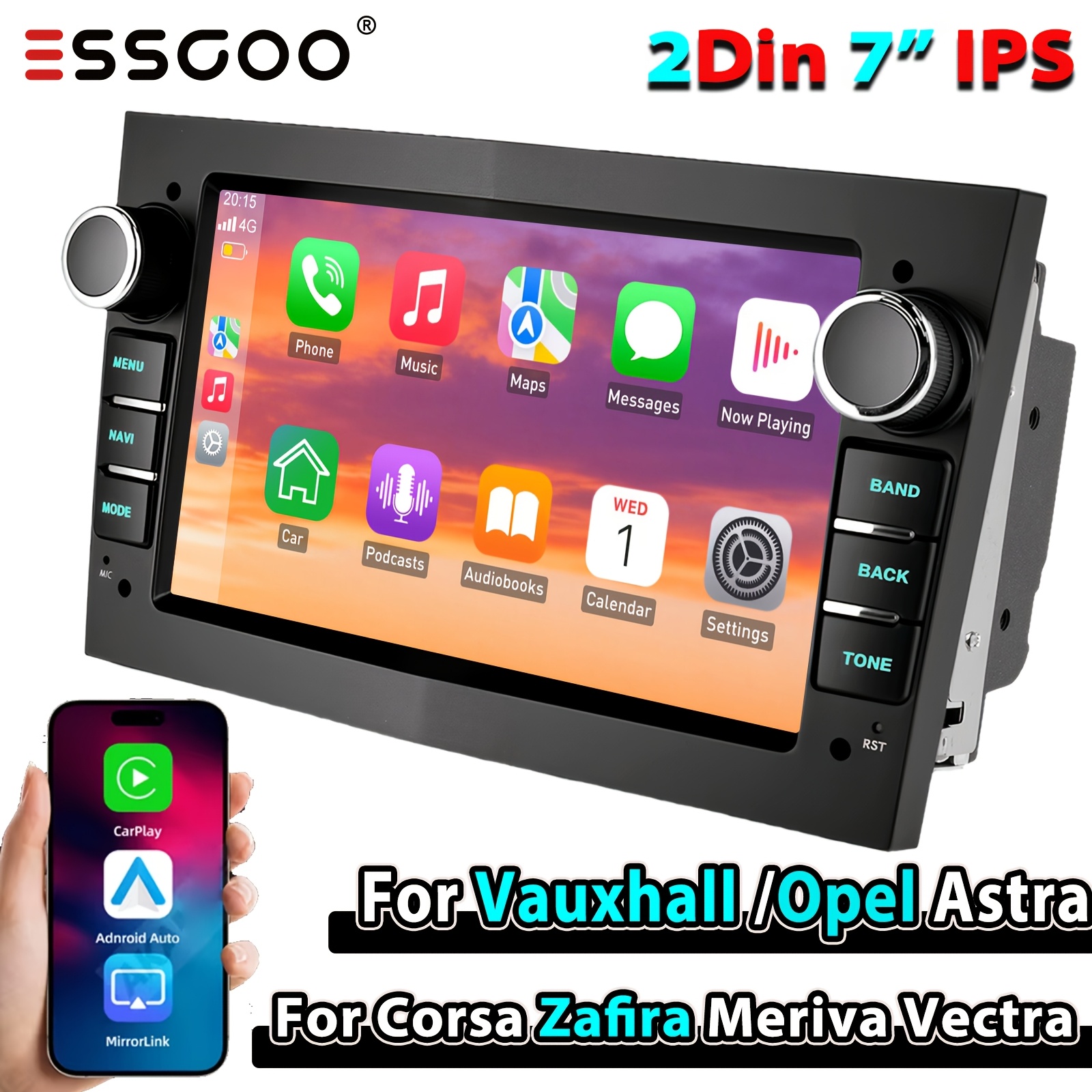 Essgoo 7-inch Ips Car Stereo For , Auto Car Radio With Wifi Rds Usb Fm/am Radio For For For Antara Vectra Car Additions For Men/women, Without Battery