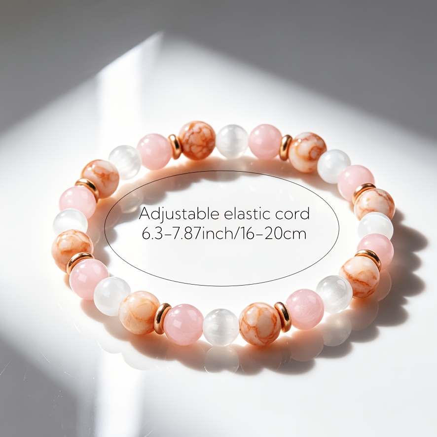 Natural Rose Quartz Bohemian Bracelet, Elegant Gift