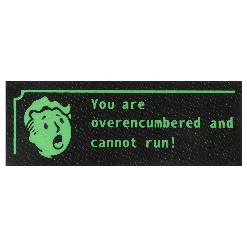 TEMU 1-Pack "Overencumbered" Patch Ricamato Termoadesivo - Design Retro Gaming con Citazione Umoristica, Adesivo Resistente per Cucito e , Colori ,