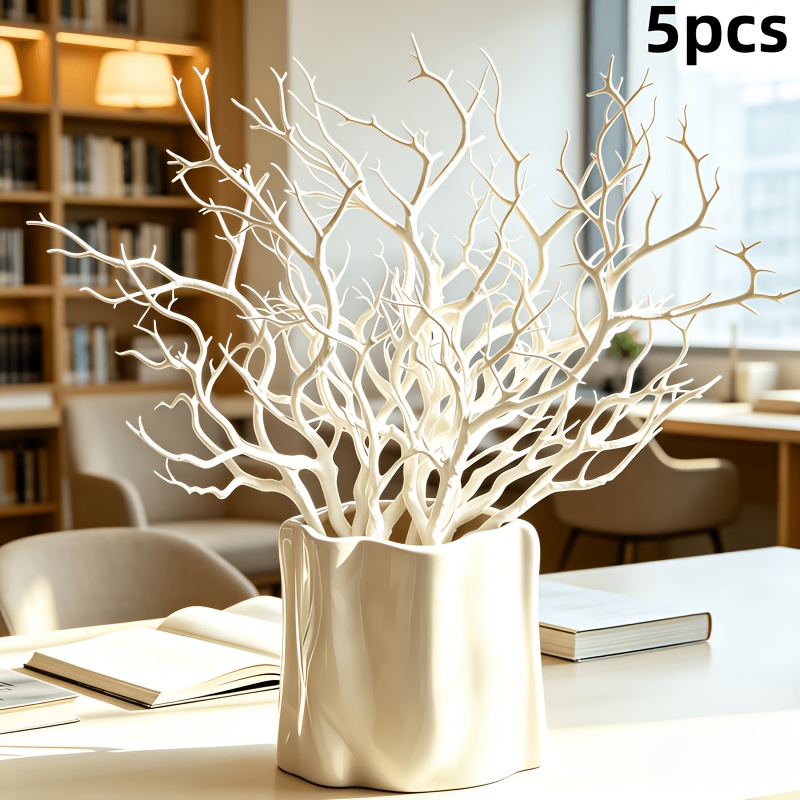 TEMU 5pcs Artificial Simulation Soft And Coral Branches Simulation Dead Branches Good Additions For Flower Arrangement Handmade Additions, Dead