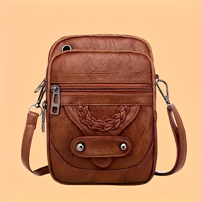 New Multi-zipper Pocket Mini Adjustable Length Shoulder Strap Women's Bag Casual Item Organizer