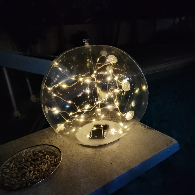 TEMU Inflatable Floating Pool Lights - 14” Solar Floating Light With Rgb & Warm White/white Leds Suitable For Pools, Hot Tubs, Gardens, Patios -