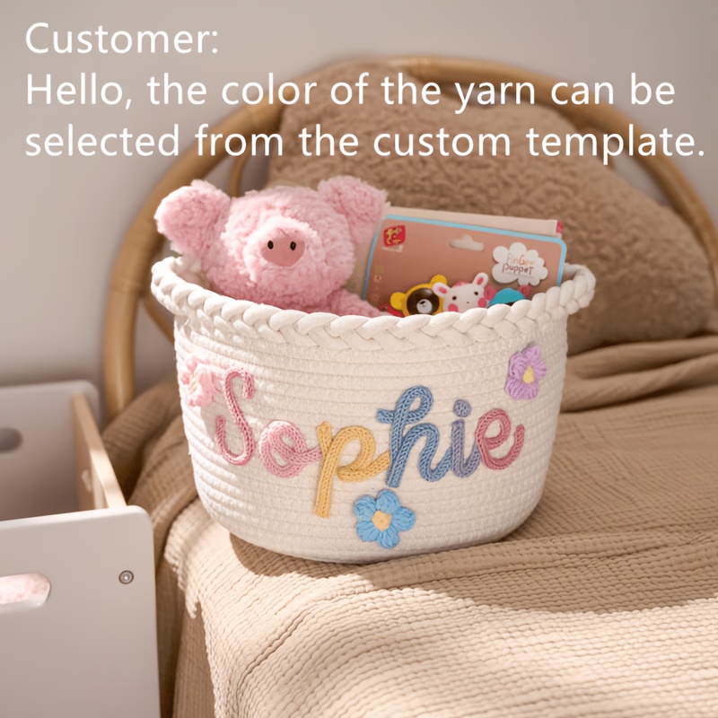 TEMU Personalized Custom Name Storage Basket, Clothes Storage Basket, Sundries Storage Basket, Housewarming Gift, Birthday Gift, Christmas Gift