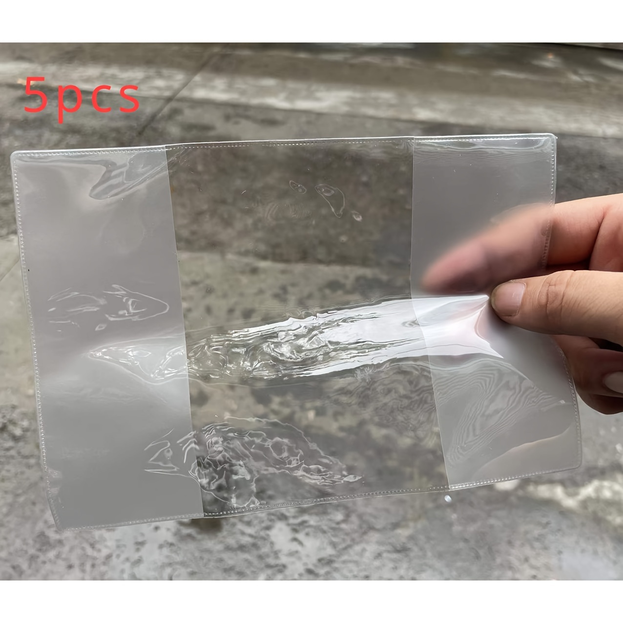 TEMU 5pcs Transparent Pvc Passport Protector Travel Id Holder Document Folder Passport Case Travel Accessory