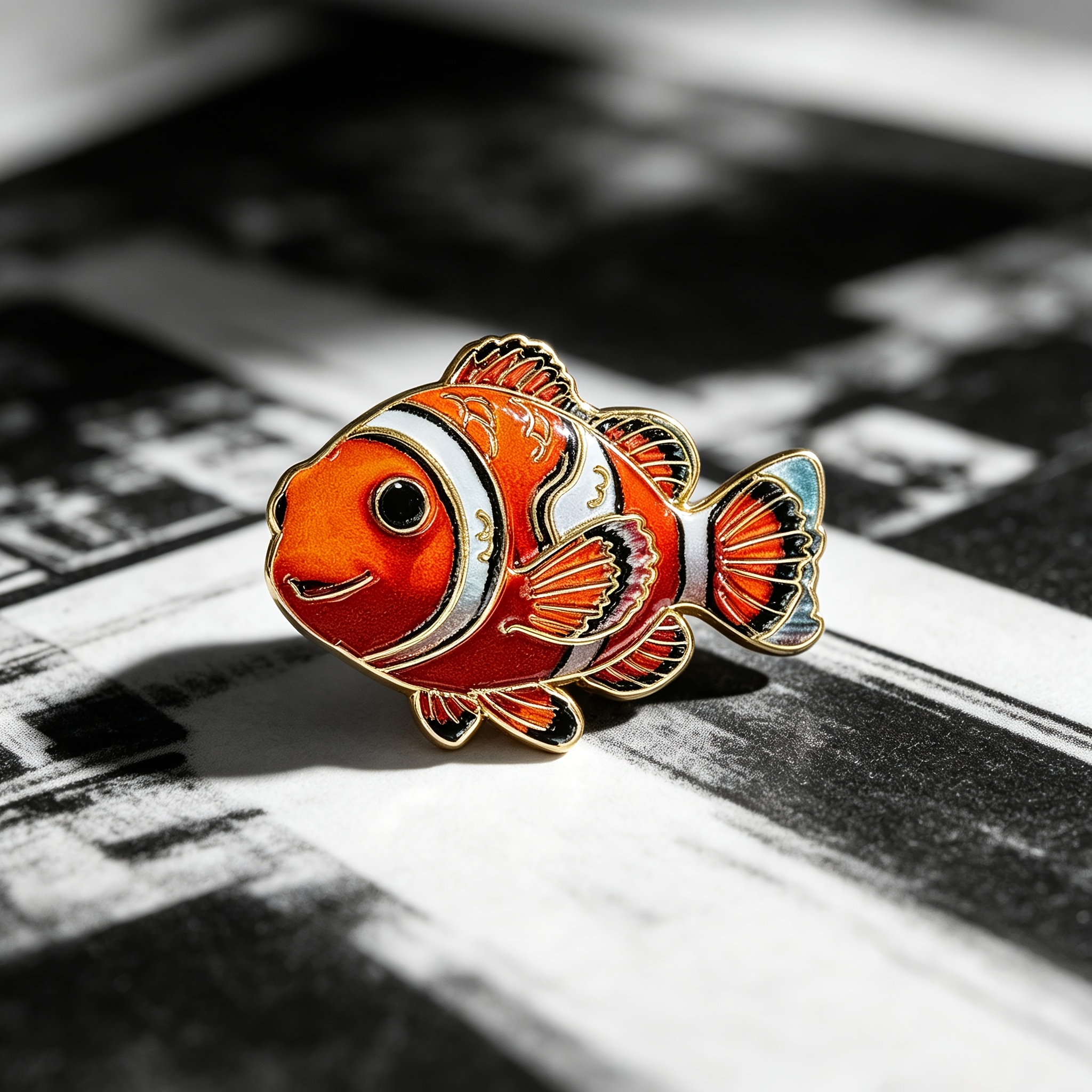 TEMU 1pc Cute Clownfish Enamel Pin, Marine Animal Shaped Brooch, Suitable For Denim Jackets And Backpacks, Ideal Gift Badge For Ocean Lovers