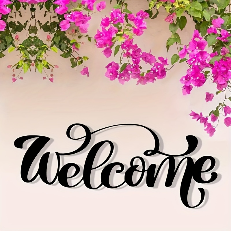 Image of 1pc Welcome Signs, Metal Art Wall Decor Bedroom Decor, Family Outdoor Decor Gifts, Housewarming Gifts, Wedding Gifts, Decor