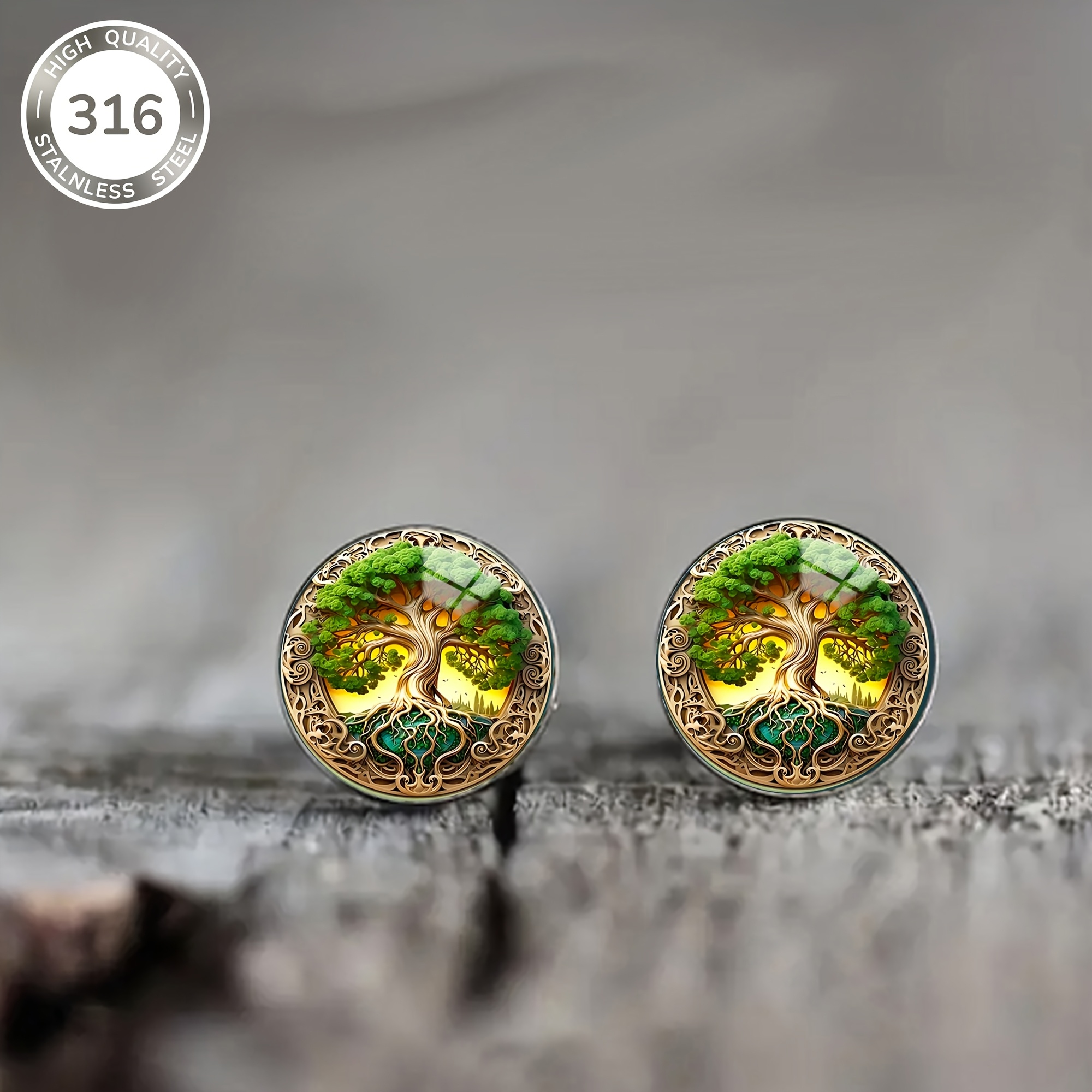 1 Pair Vintage Of Steel Stud Earrings, Luxurious And Elegant Style, Ear Jewelry For Men And Women For Daily Wear, Parties, And Holiday Gifts