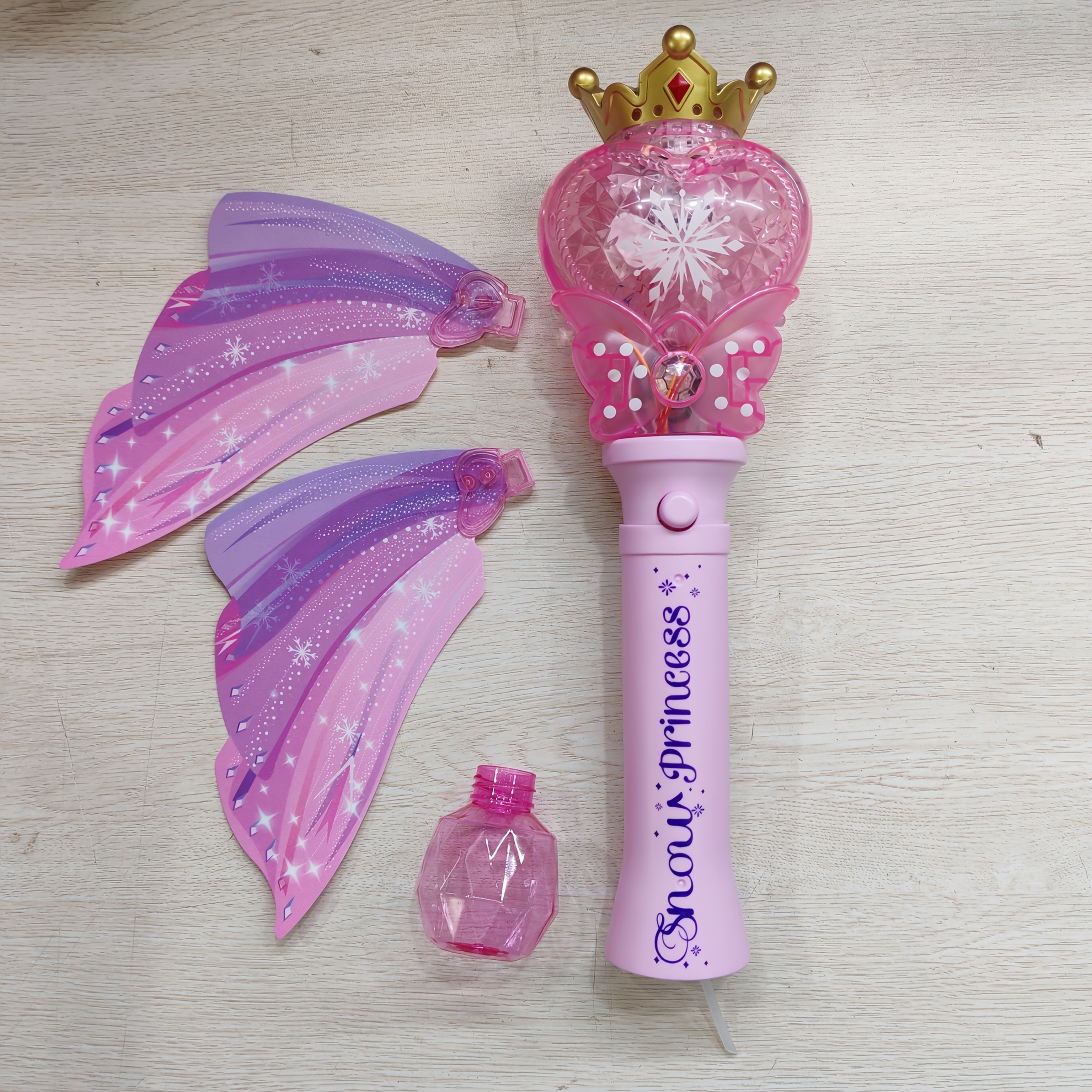 Magical Wand Bubble Blaster with Crown & Wings