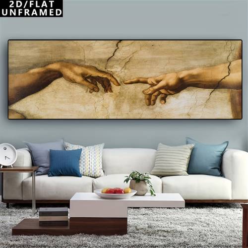 2d flat 2d flat 1pc adam canvas printed canvas of of god wall art religious cultural oil painting renaissance traditional portrait for living room bedroom office decor no frame