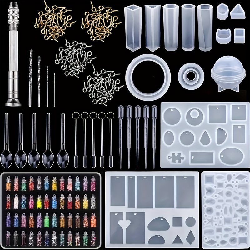 

Ensemble de moules en silicone pour moulage de résine de 284 pièces, kit de fabrication de bijoux en résine époxy, pour la fabrication de pendentifs, colliers, boucles d'oreilles, décoration