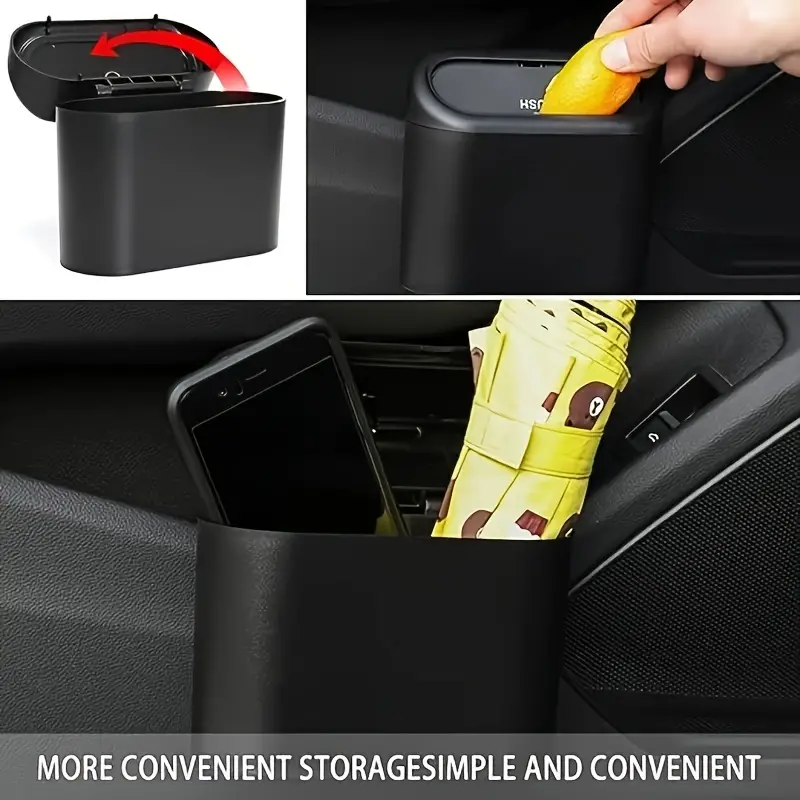 Compact Convenient Car Trash Push-top Lid - Temu