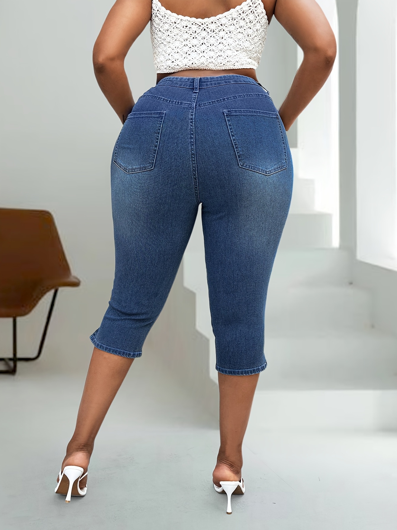 Pantaloncini Corti Donna Jeans Larghi, Pantaloni Denim Push Up Elasticizzato Mini Shorts Corti E Secxy Eleganti Casual Pants Morbidi Alla Moda Jeans Vintage Partito Night Club Discoteca - Foto 2