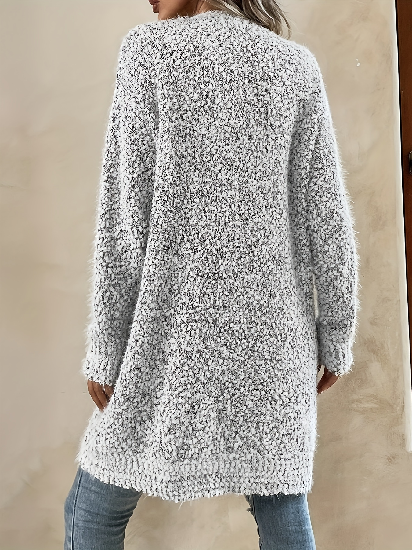 European And American Women'S Autumn And Winter Mid-Length Cardigans in Solid Colors, Versatile Outerwear. 2 European And American Women'S Autumn And Winter Mid-Length Cardigans in Solid Colors, Versatile Outerwear. - Image 2