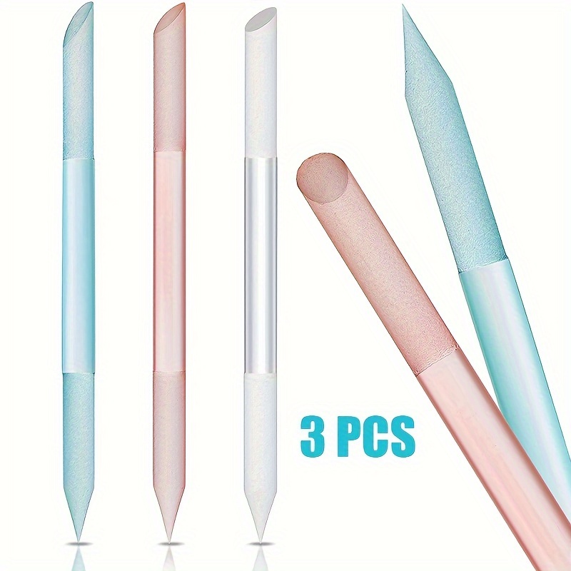 

3 Pieces Glass Cuticle Pusher, Glass Cuticle Stick Set, Double Sided Glass Nail Files, Manicure Pedicure Cuticle Remover